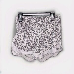Athleta Mesh Racer Run Mesh Shorts Gray Leopard Print Size XS Built‎ In Briefs